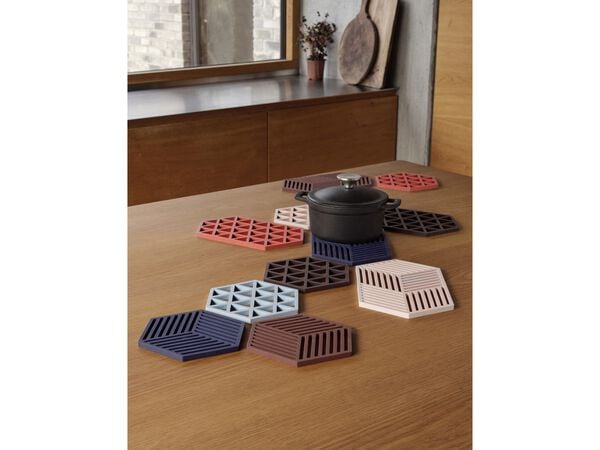 Grytunderlägg Triangles 16 x 14 x 0,9 cm Rose Silikon