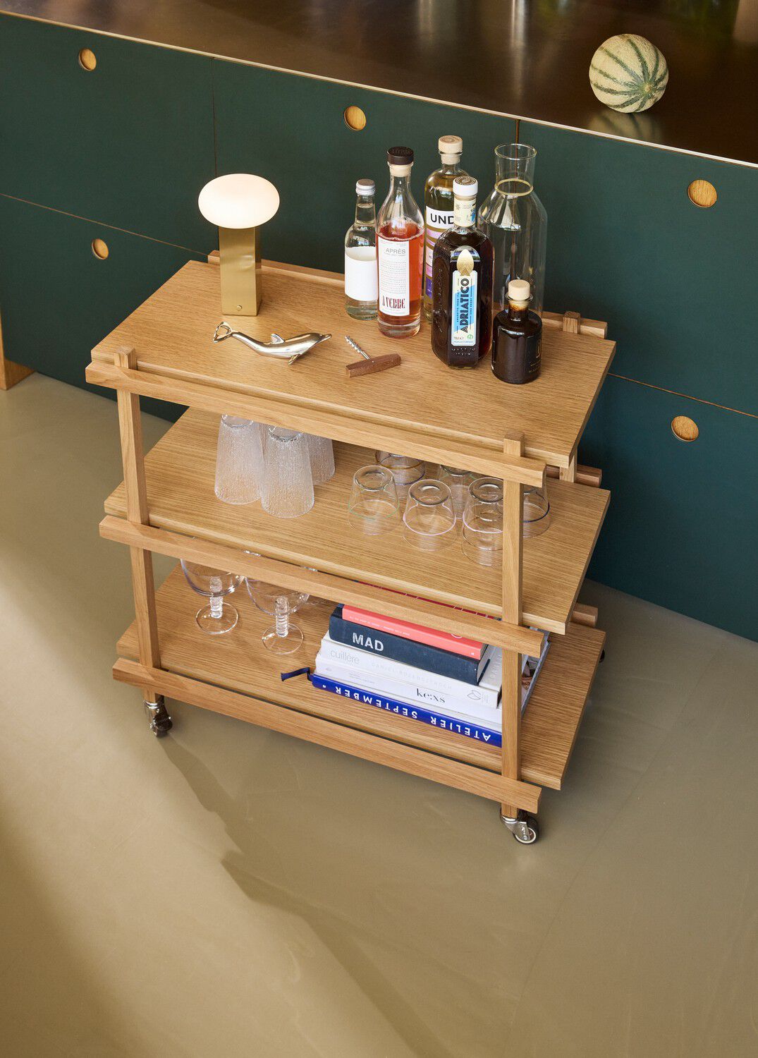 Low Portable Lamp Brass