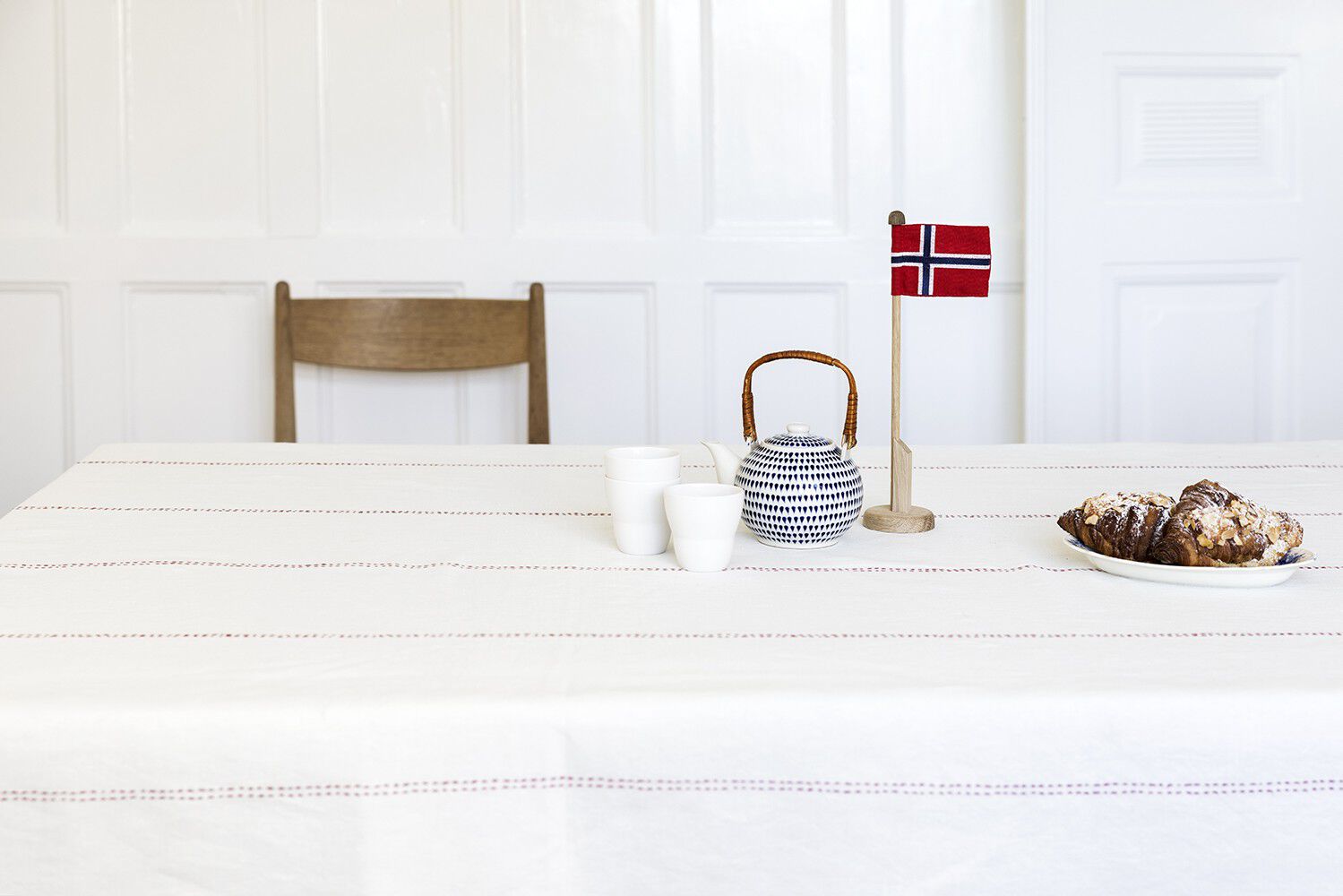 Bordflagstang med Norsk flag