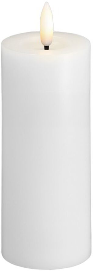 Moods & More - LED Pillar Candles, Silk, Melted, Classic white, 49x125