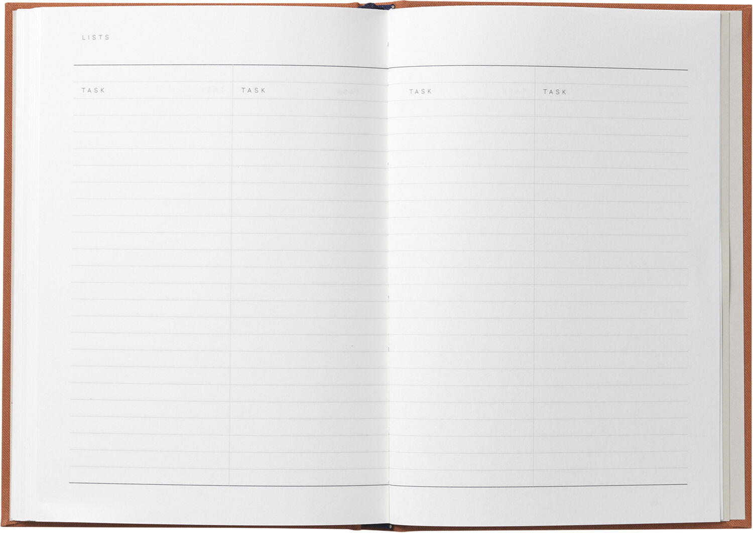 Notesbog med ugeplan, hardcover, sienna