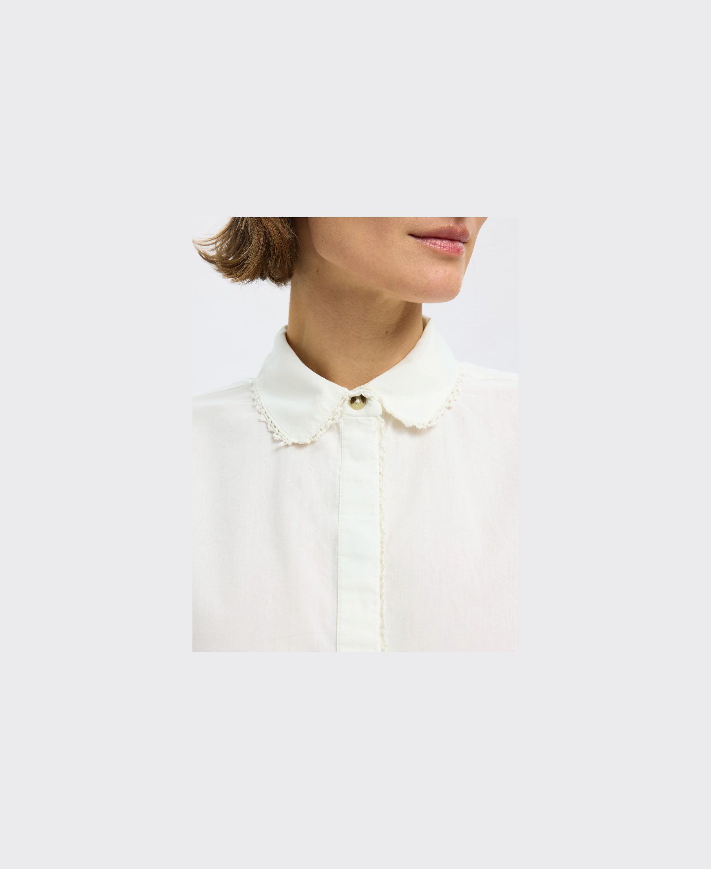 SLFNOVI SS CROCHET DETAIL SHIRT B