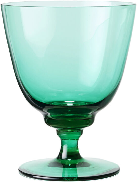 Flow Glas p&aring; fod 35 cl emerald green