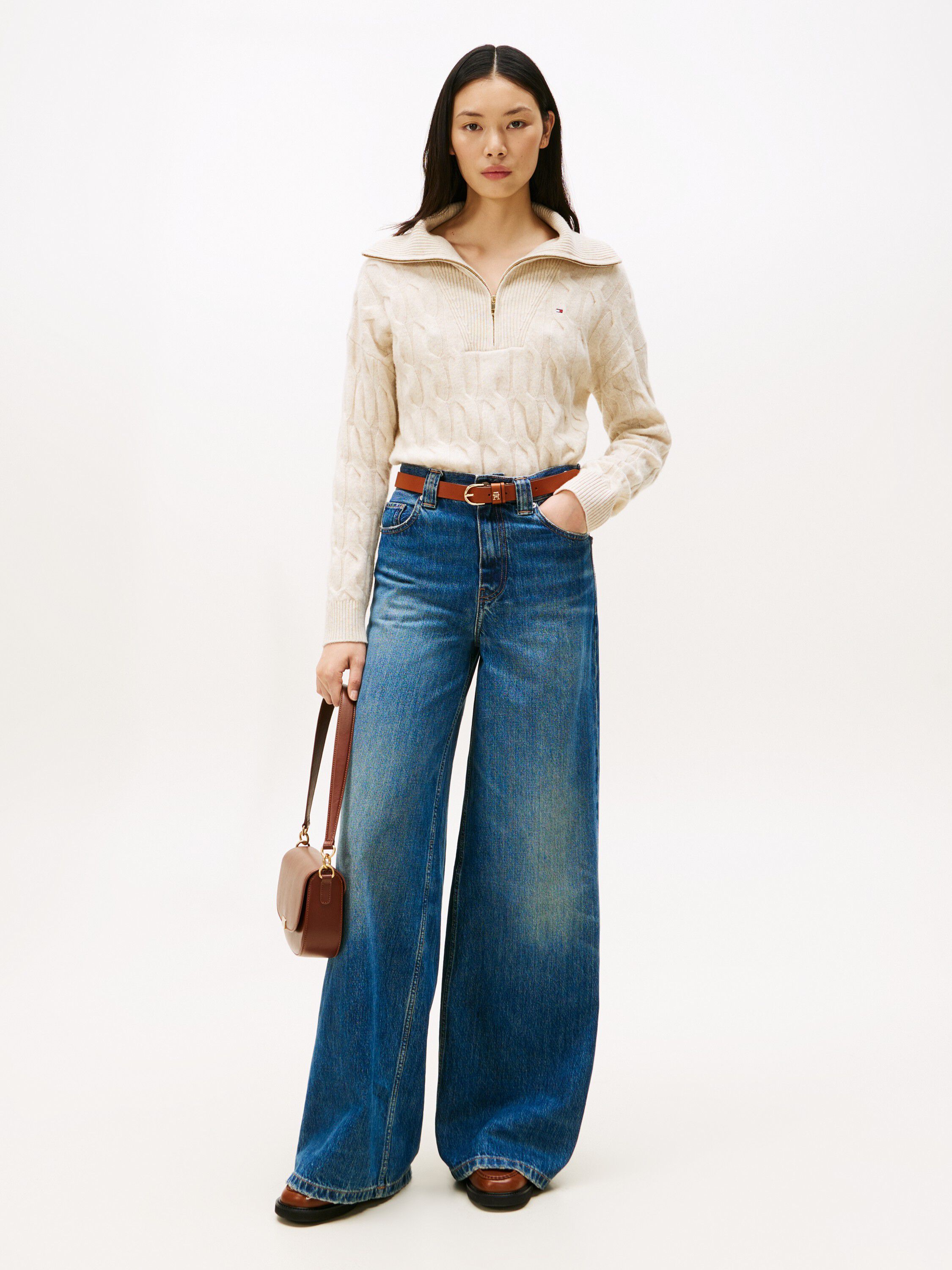 SOFT WOOL CABLE 1/2 ZIP LS SWT