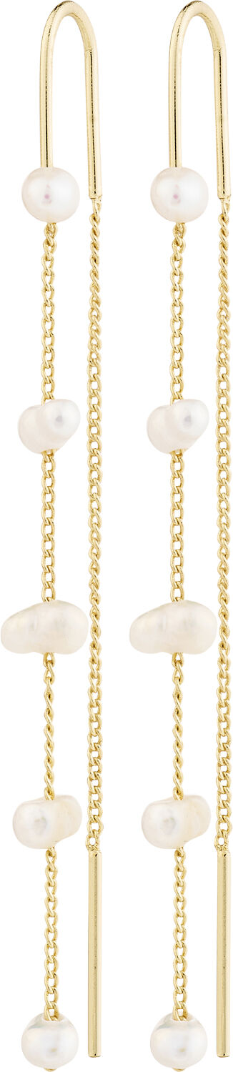ZENAIA pearl chain earrings gold-plated