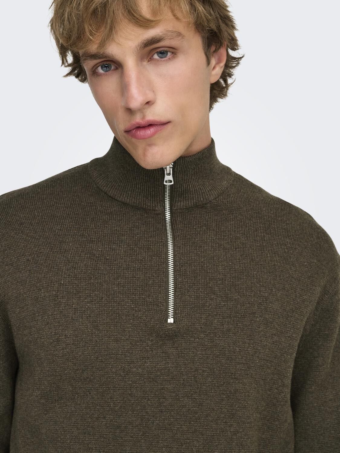 ONSTING LIFE REG HALF ZIP KNIT NOOS