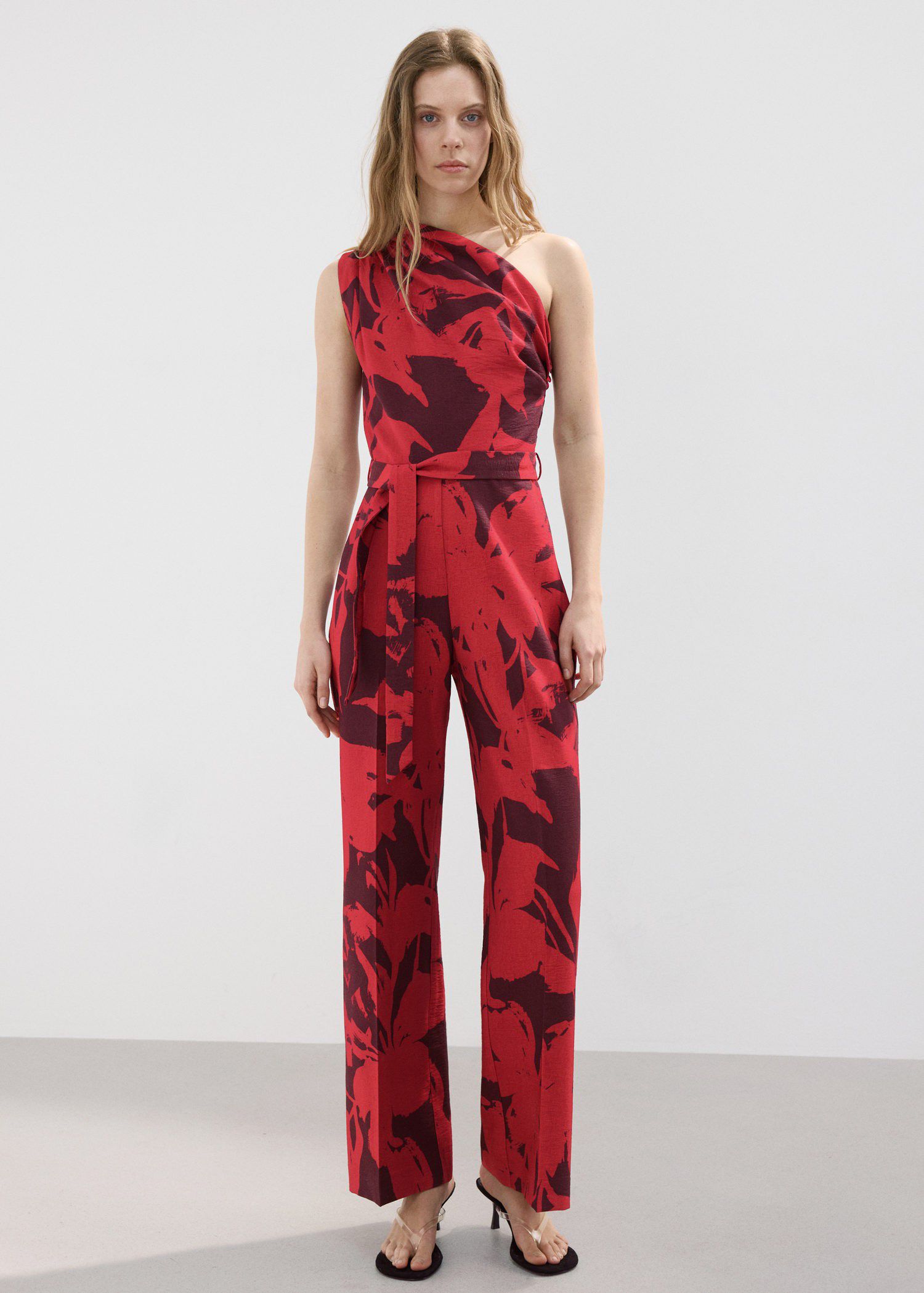 Printed asymmetrical jumpsuit