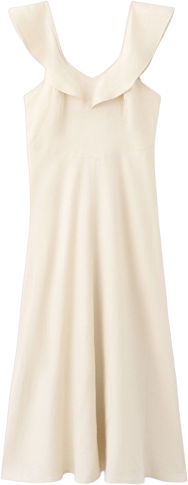 Ruffled linen dress
