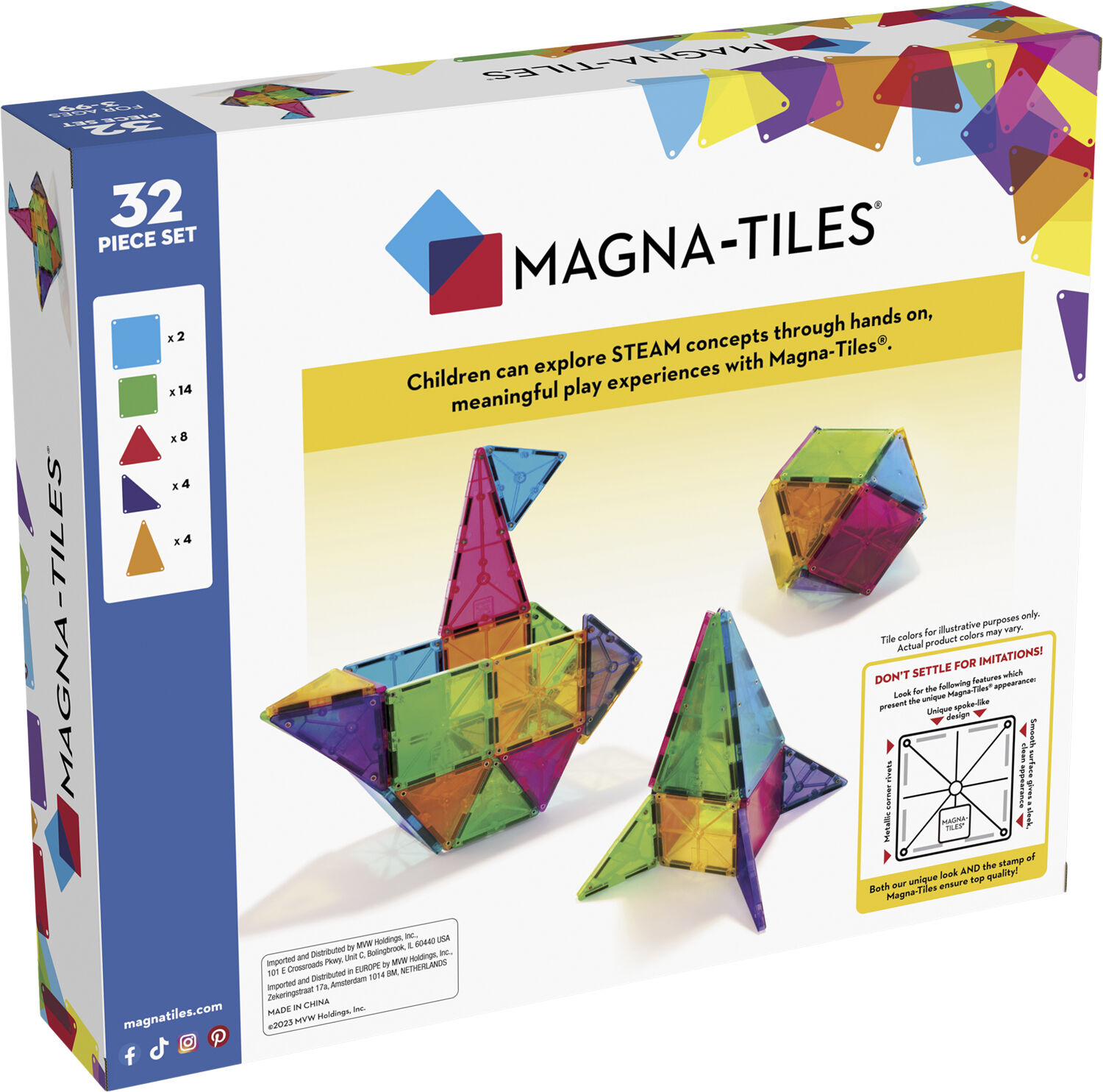 Magna-Tiles clear colours 32stk
