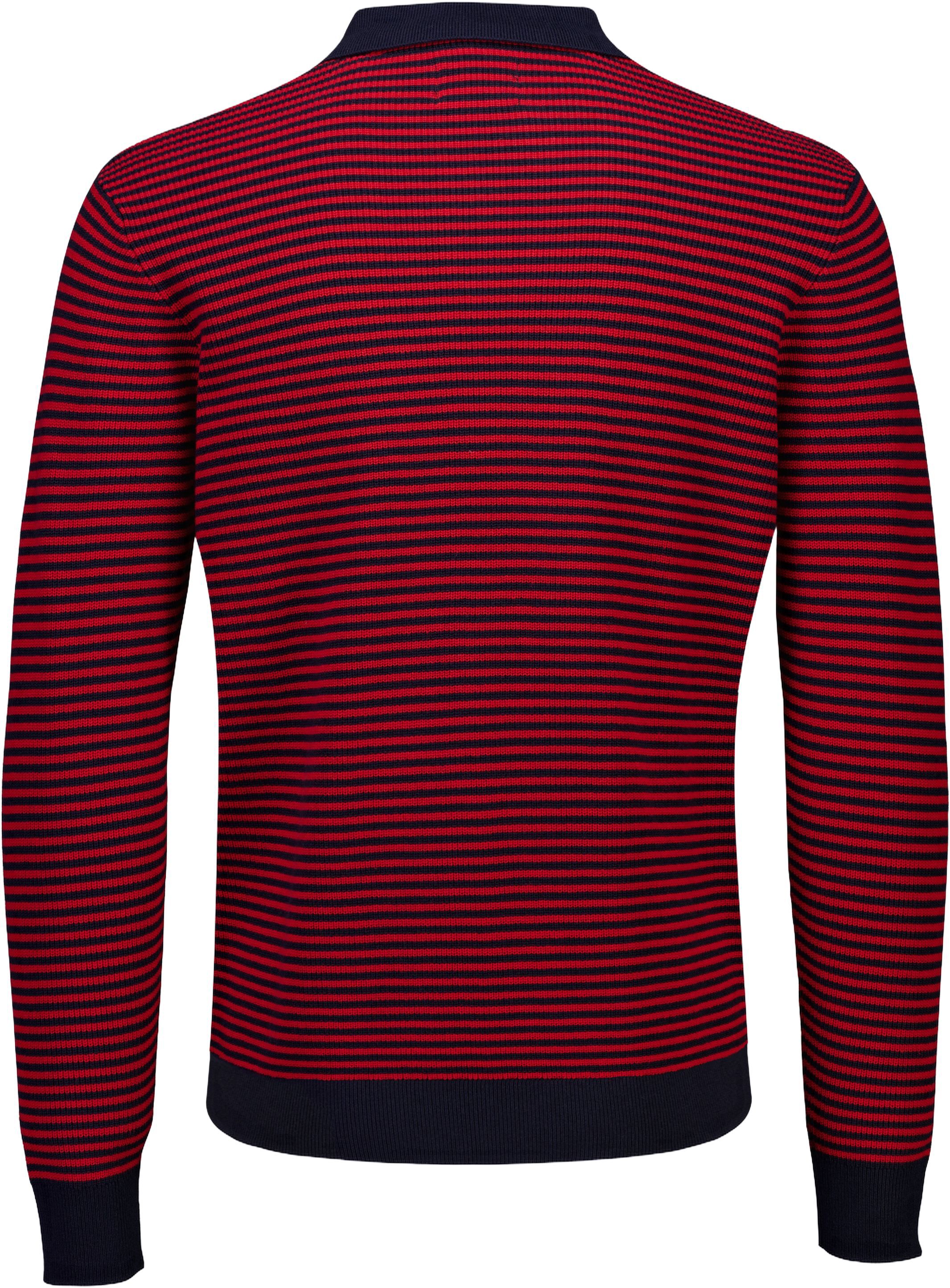 Recycled v-neck polo knit L/S