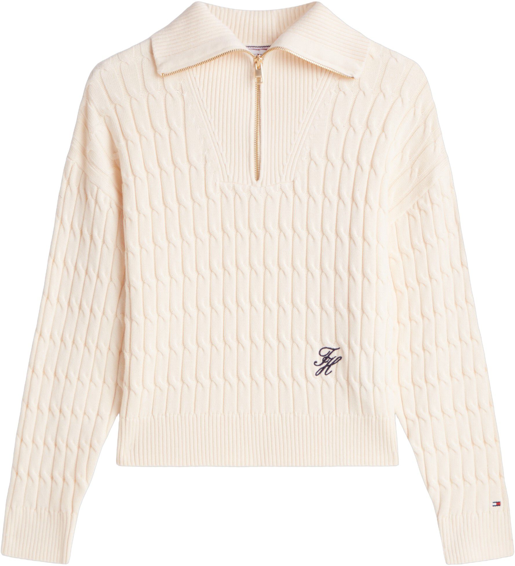 Relaxed Cable Knit Half-Zip Jumper