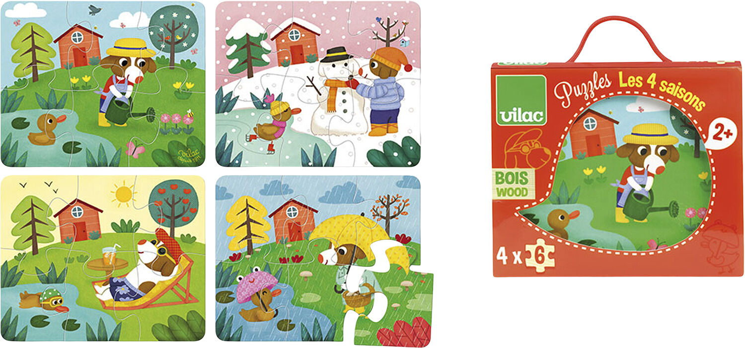 Vilac - Puslespil 4x6 brk - De 4 &aring;rstider
