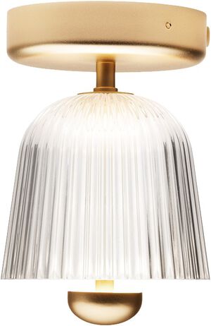 Asteea Ceiling, satin brass / ripple clear