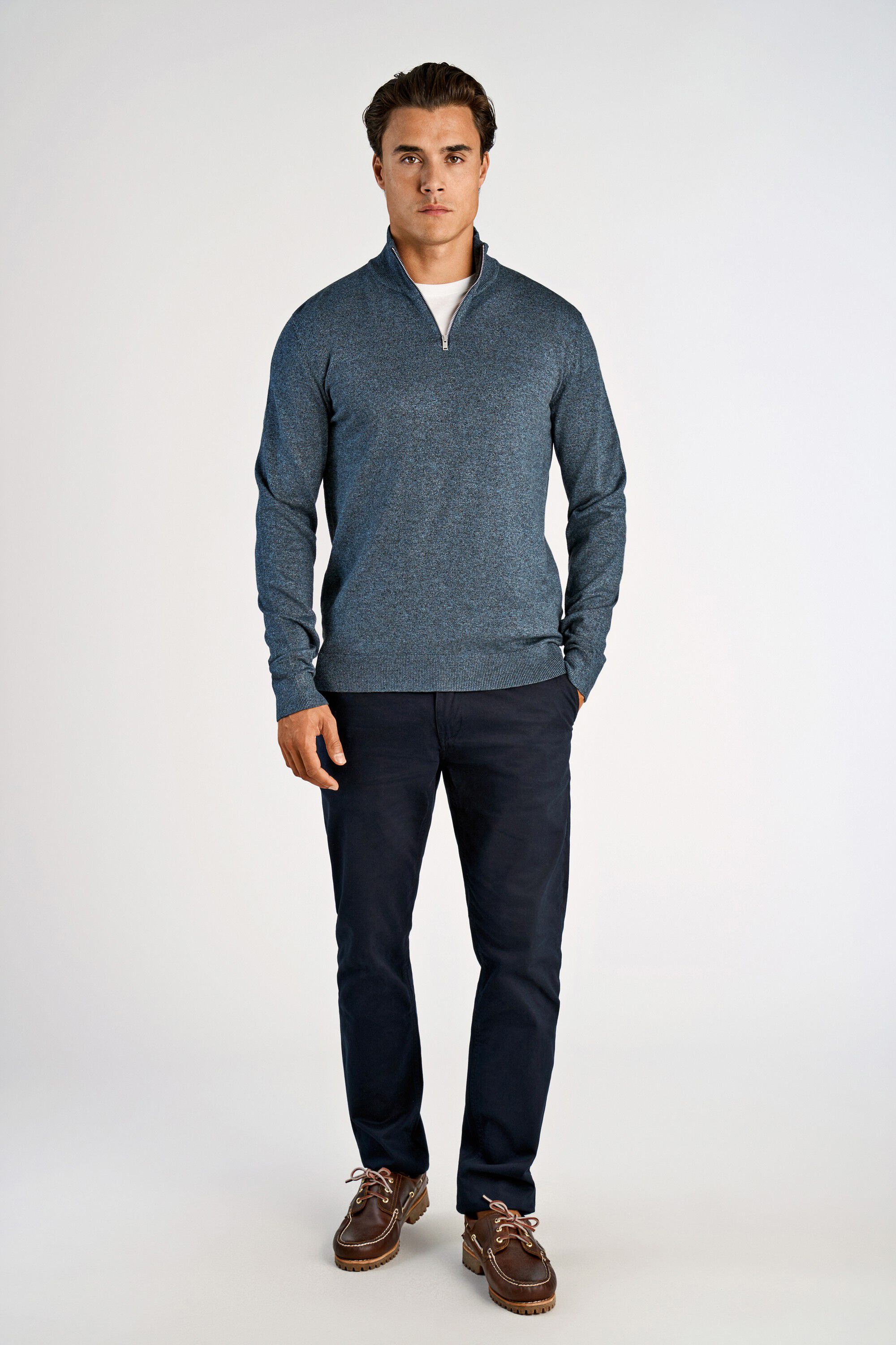 Ecovero half zip L/S knit