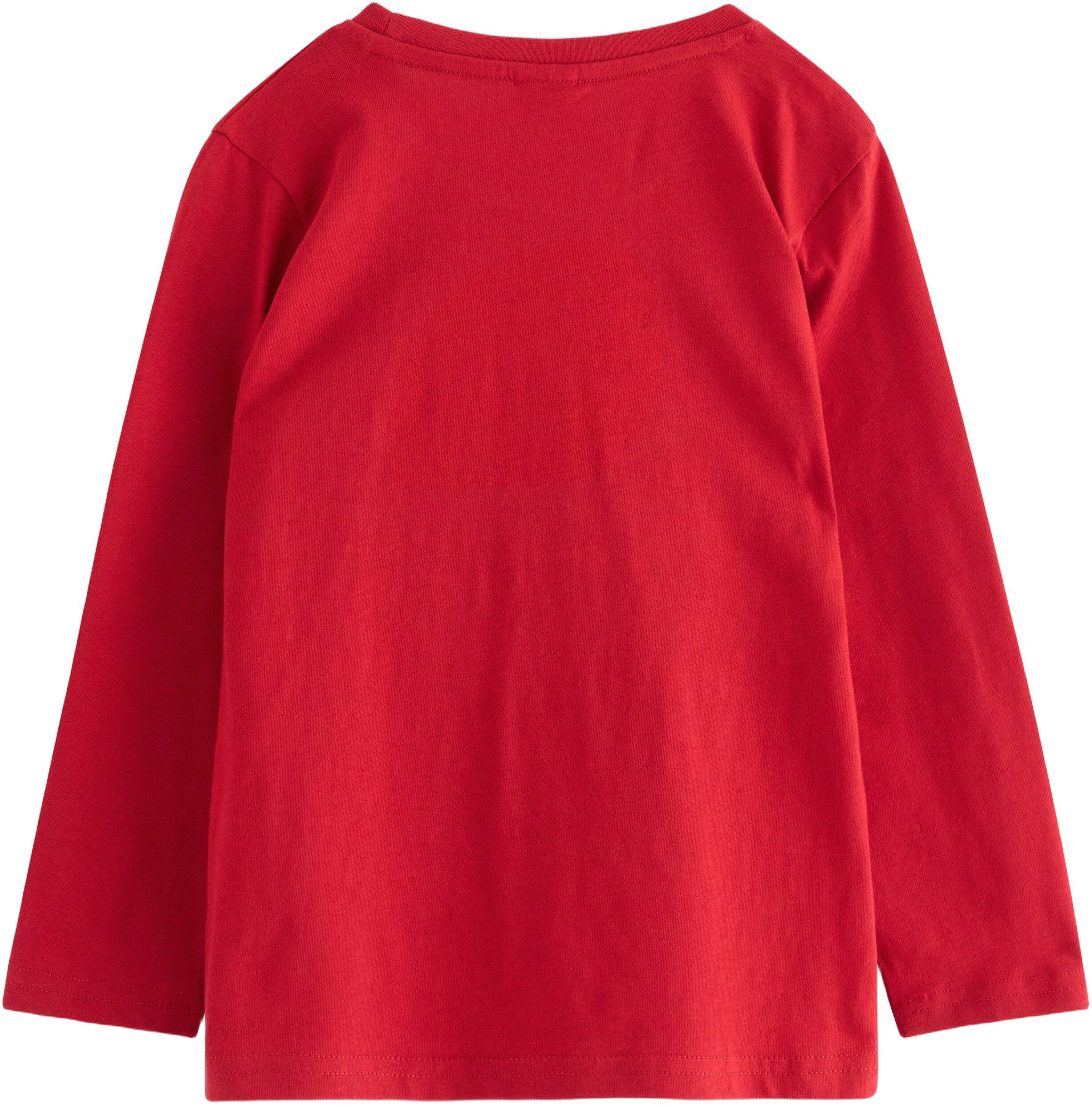 Long-sleeved jersey top with a reve