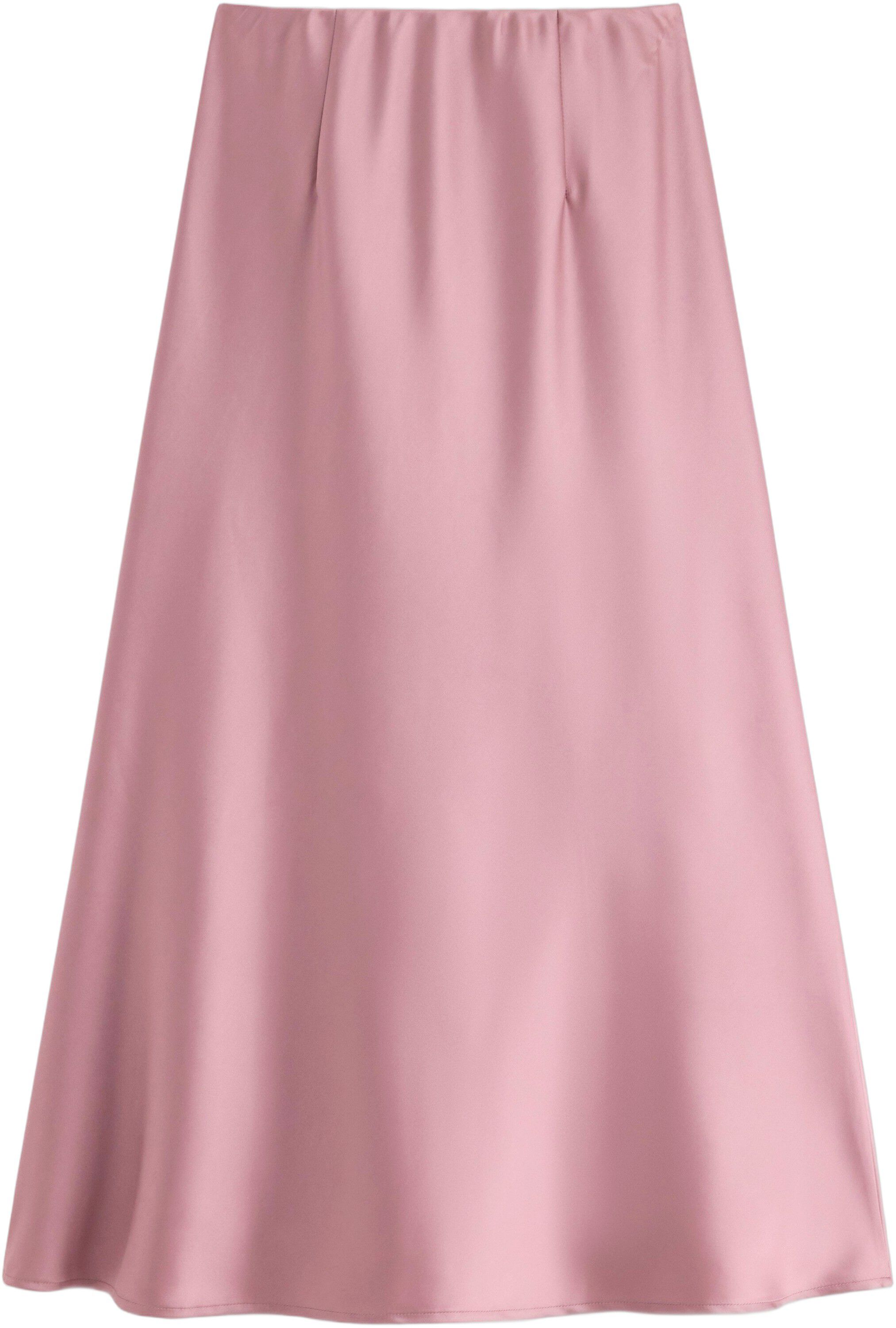 Satin-nederdel med behagelig elasti