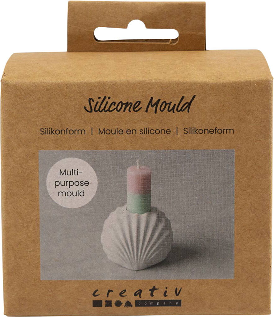 Silikoneform, Muslingelysestage, H: 5,5 cm, L: 6,8 cm.