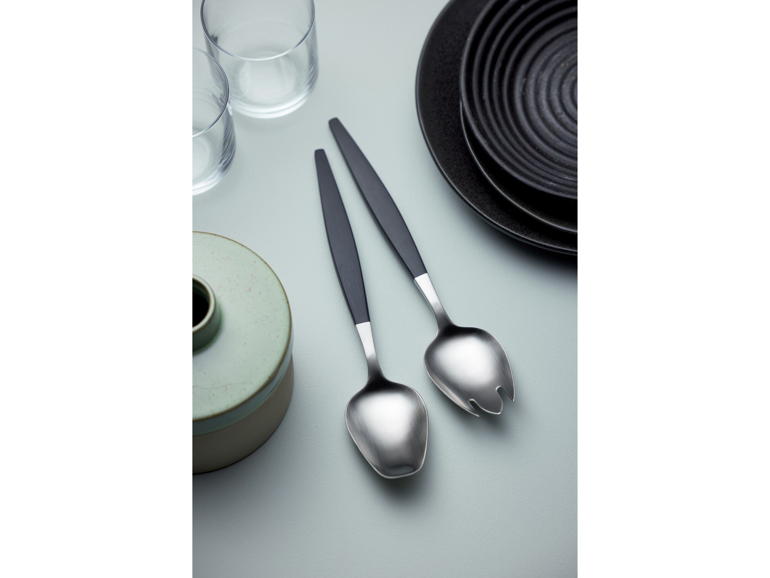 Salladsbestick Focus de Luxe 26,8 cm Svart/Matt st&aring;l