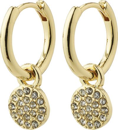 CHAYENNE recycled crystal hoop earrings gold-plated