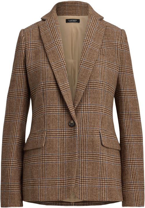 Glen Plaid Wool-Blend Twill Blazer