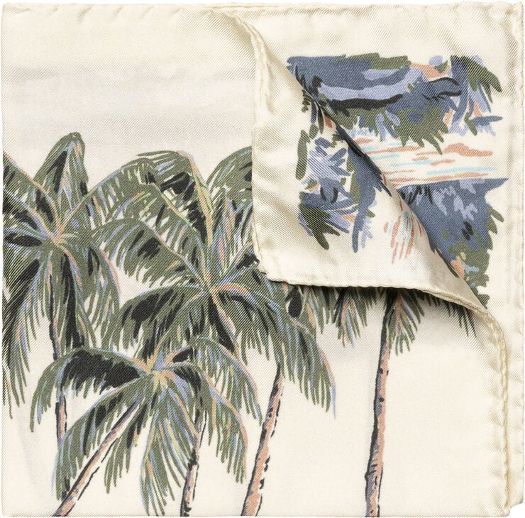 Palm Tree Silk Pocket Square