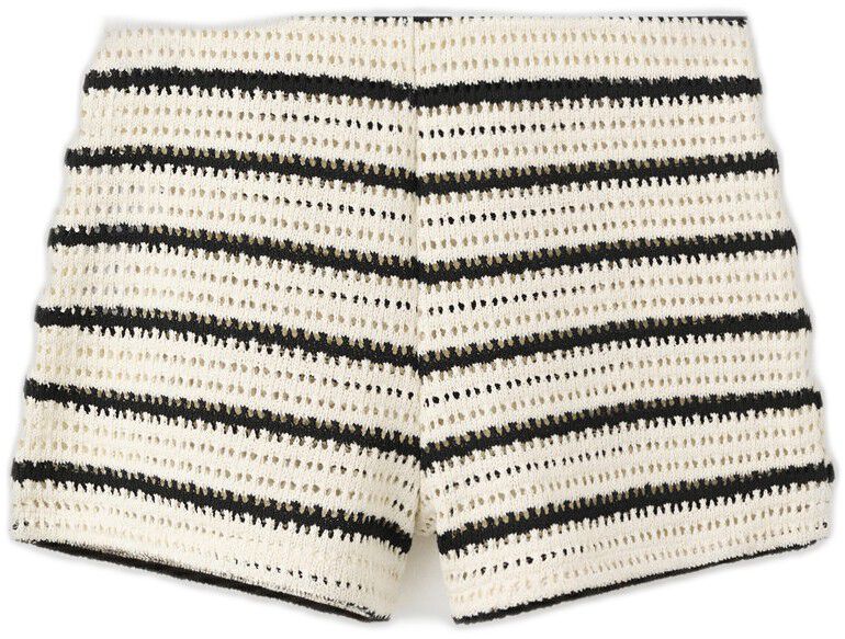 Striped crochet shorts