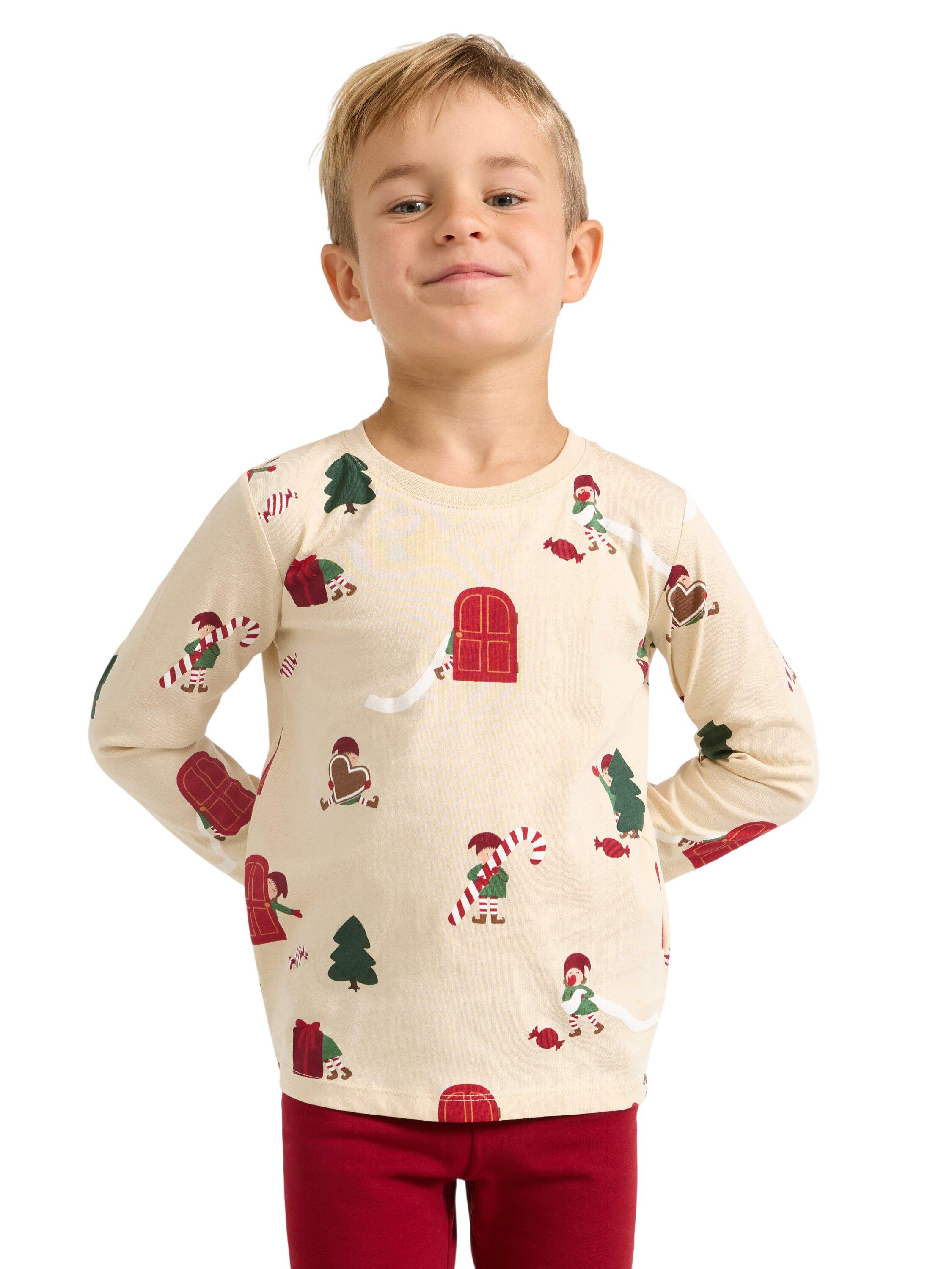 Lang&aelig;rmet top i bl&oslash;d bomuldsjersey