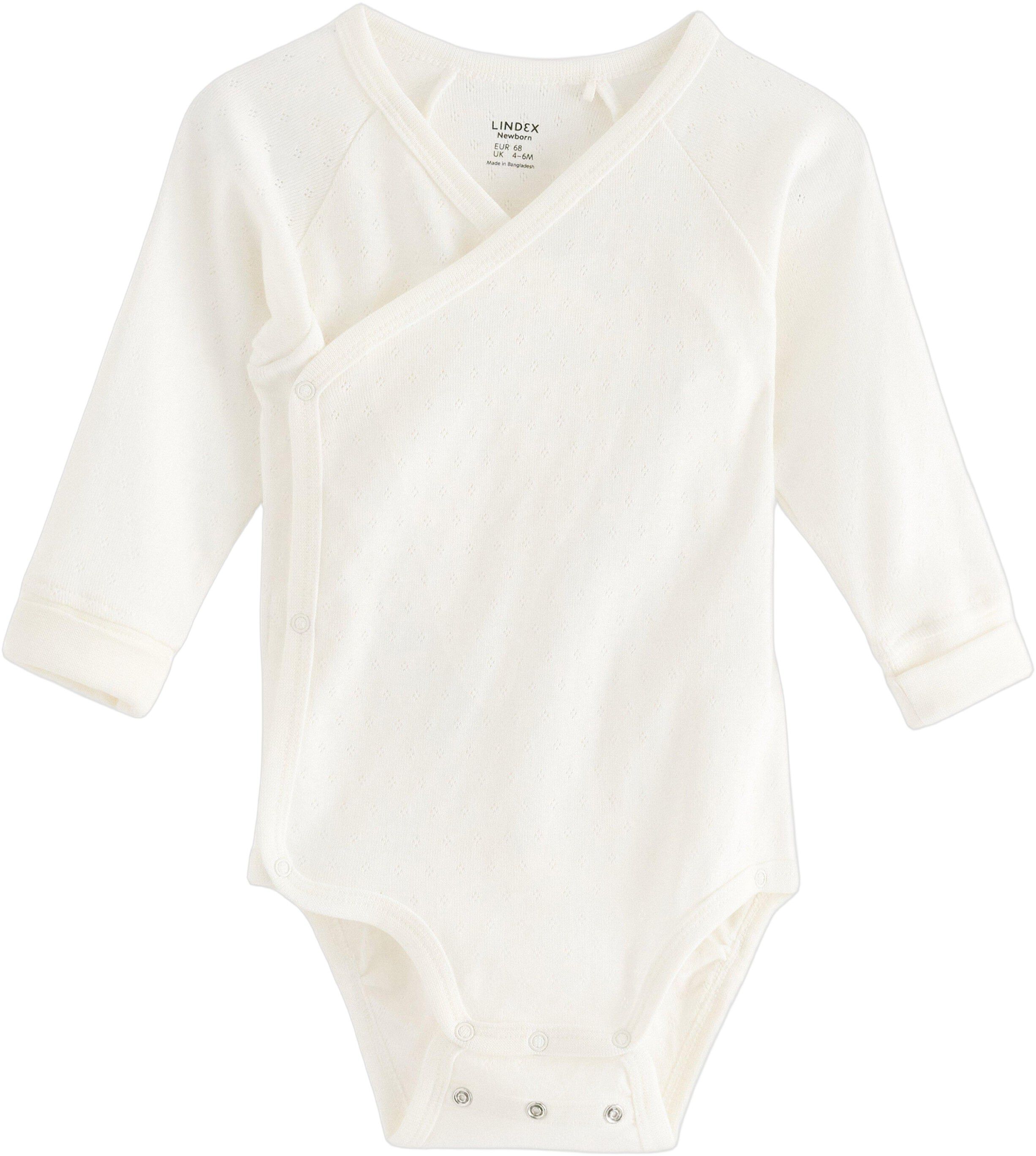 Long-sleeved wrap bodysuit in soft