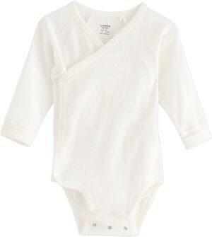 Long-sleeved wrap bodysuit in soft