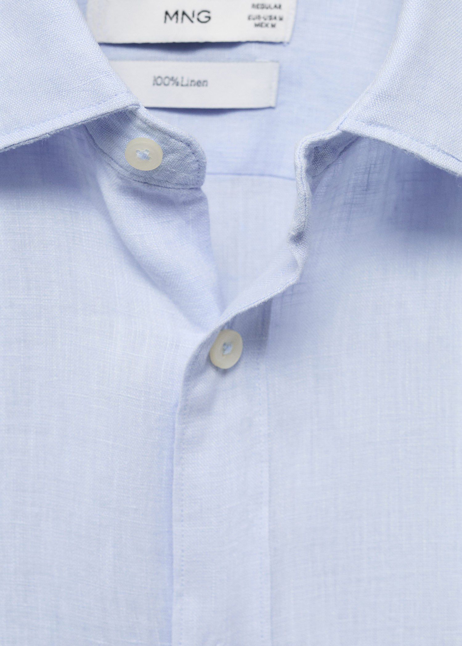 Regular-fit 100% linen shirt
