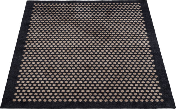 Løber 130x90 cm, dot sort/sand