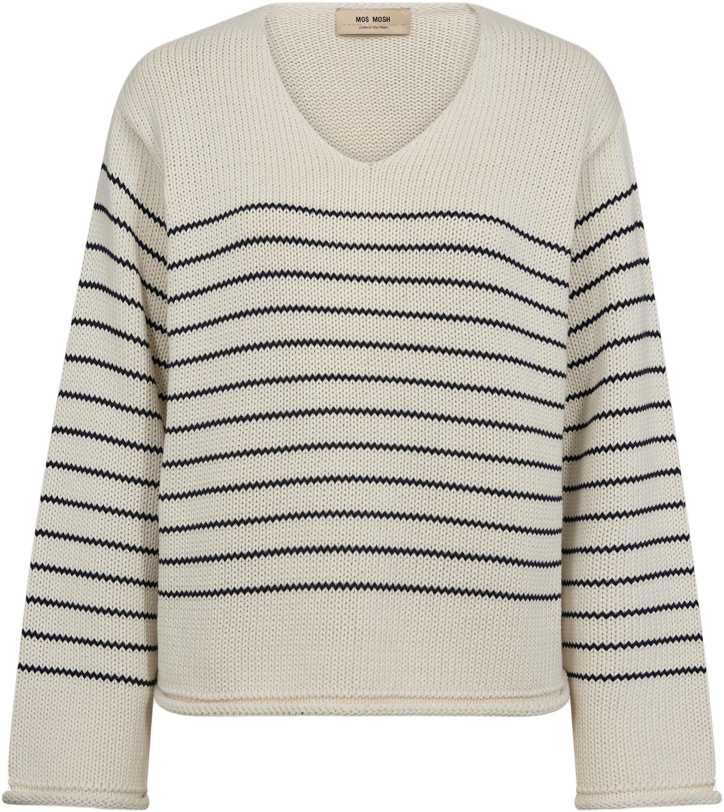 MMBine LS V-Neck Stripe Knit