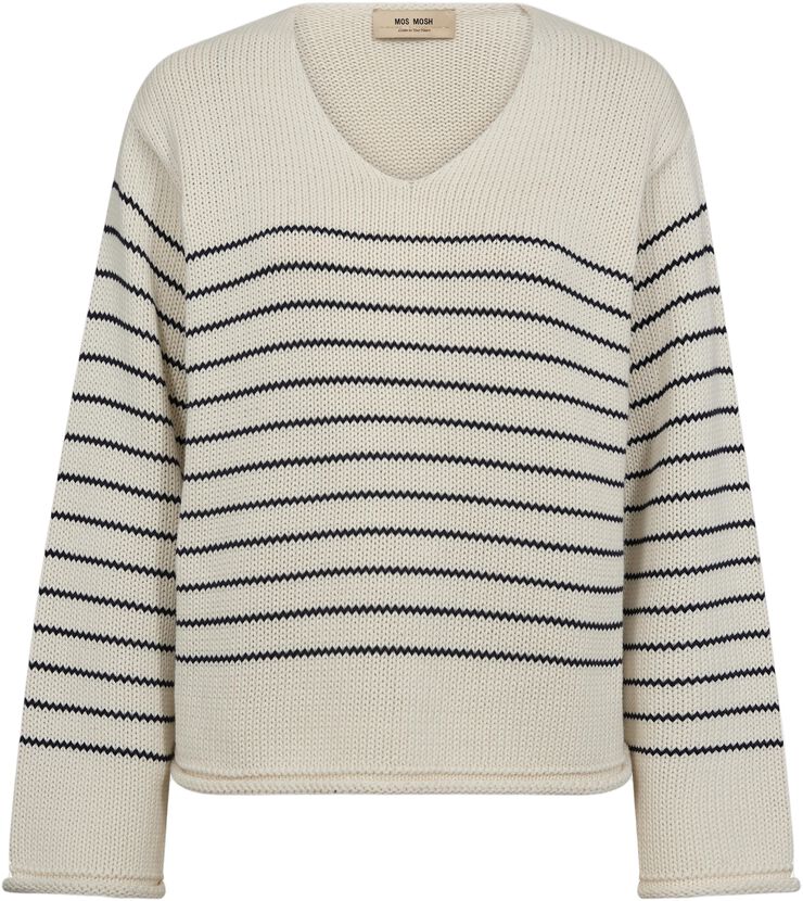 MMBine LS V-Neck Stripe Knit