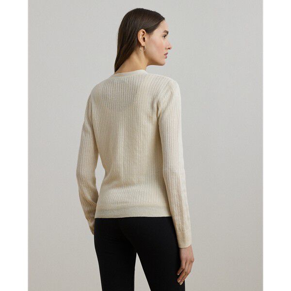 Rib-Knit Linen-Blend V-Neck Cardigan