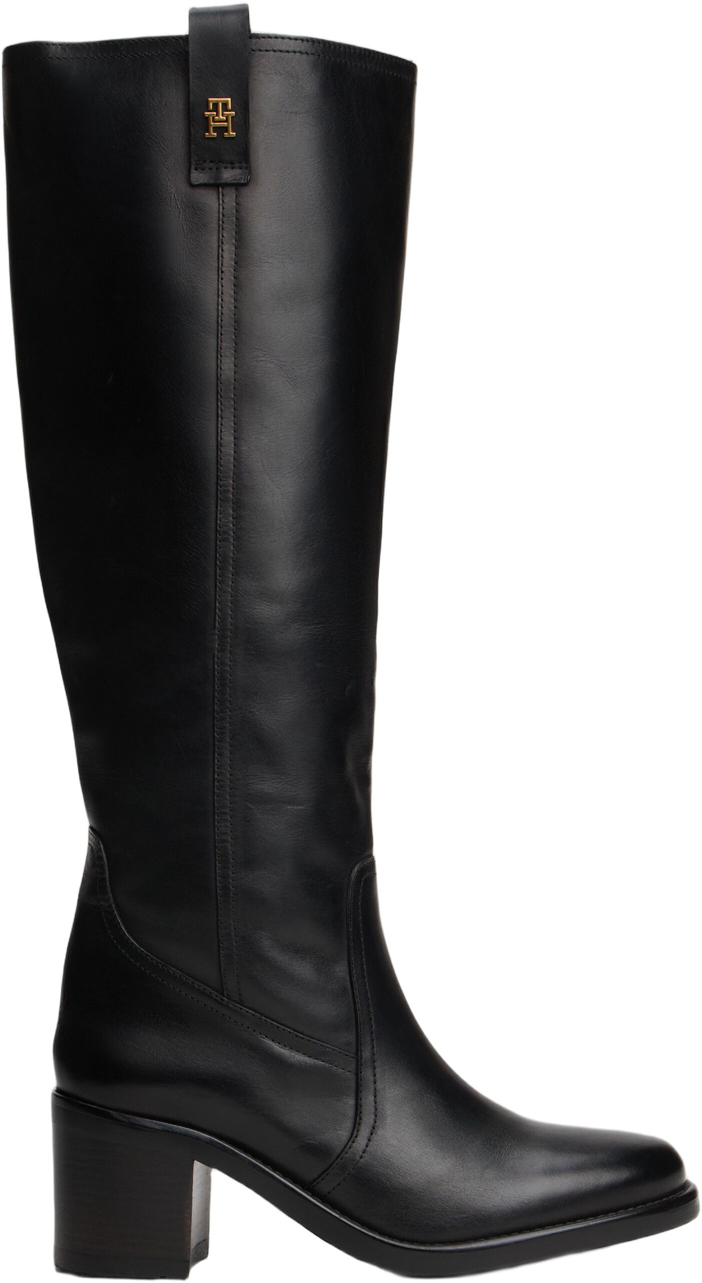 RIDING LTHR LONG BOOT BLOCK HEEL