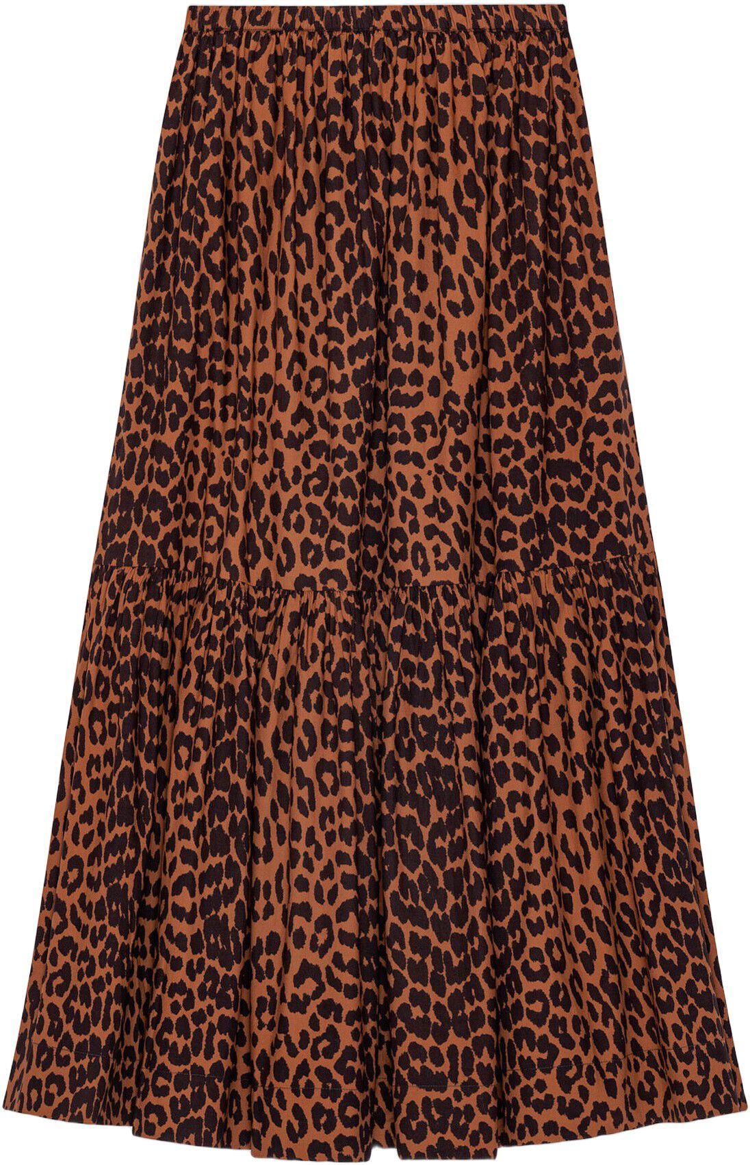 Printed Cotton Maxi Flounce Skirt