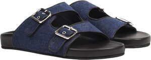LAMIA - DENIM SANDAL WITH LEATHER EDGES