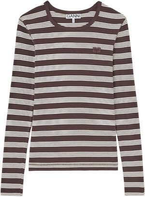 Soft Cotton Rib Longsleeve Top Stri