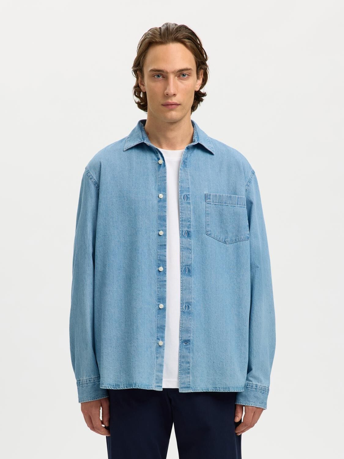 Slmregclaus Carlo Denim Ls Shirt Noos
