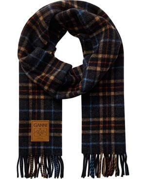 Double Face Wool Check Scarf