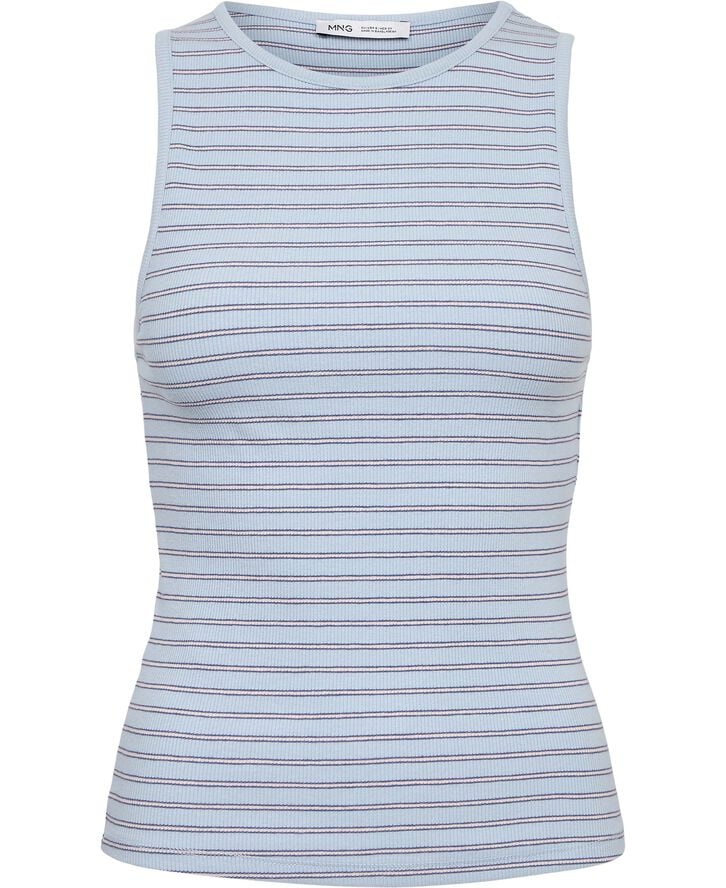 Ribbed cotton-blend top