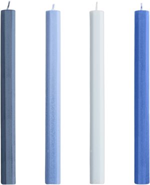 Hexagon Candle-Blues, Set of 4