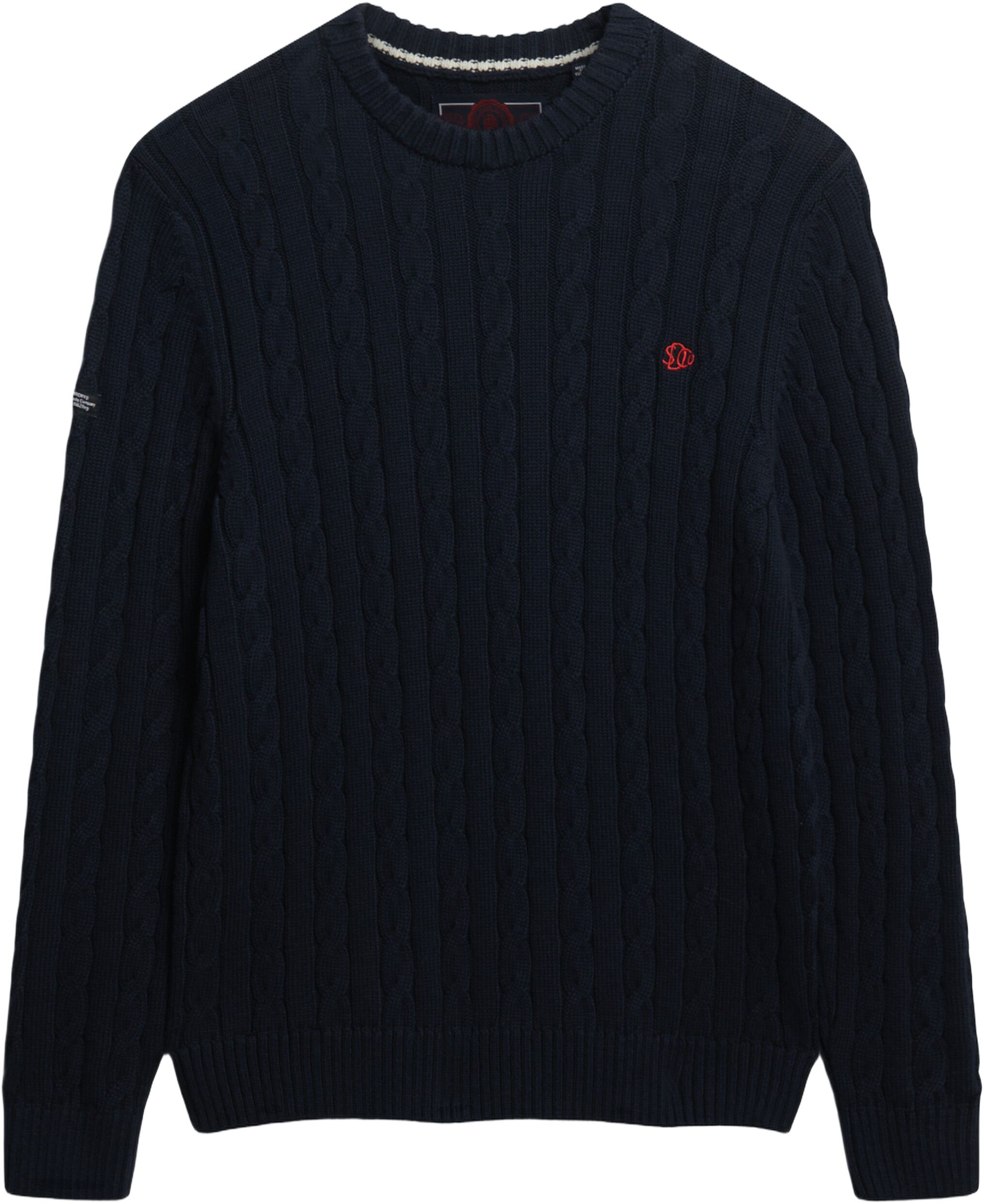 COTTON CABLE KNIT CREW