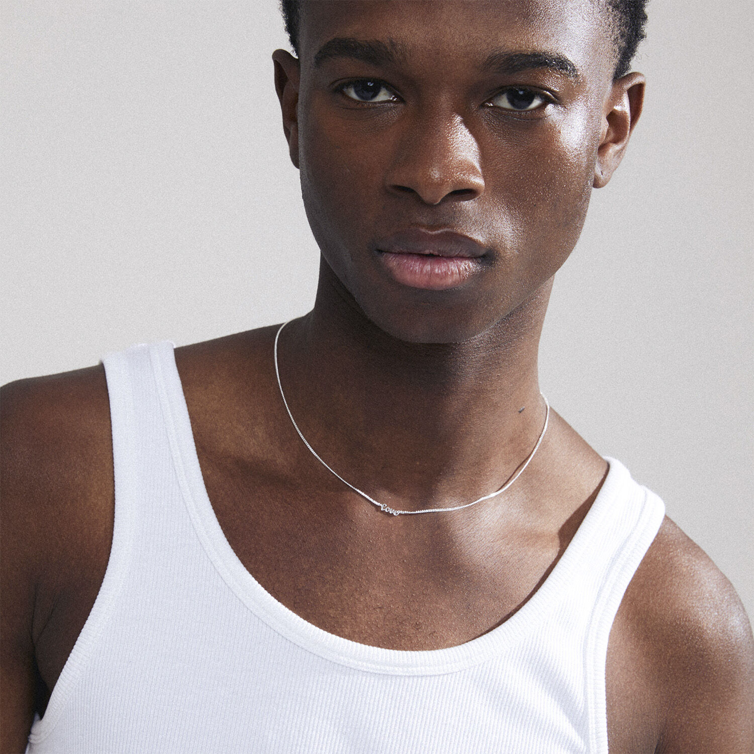 LOVE recycled necklace silver-plated