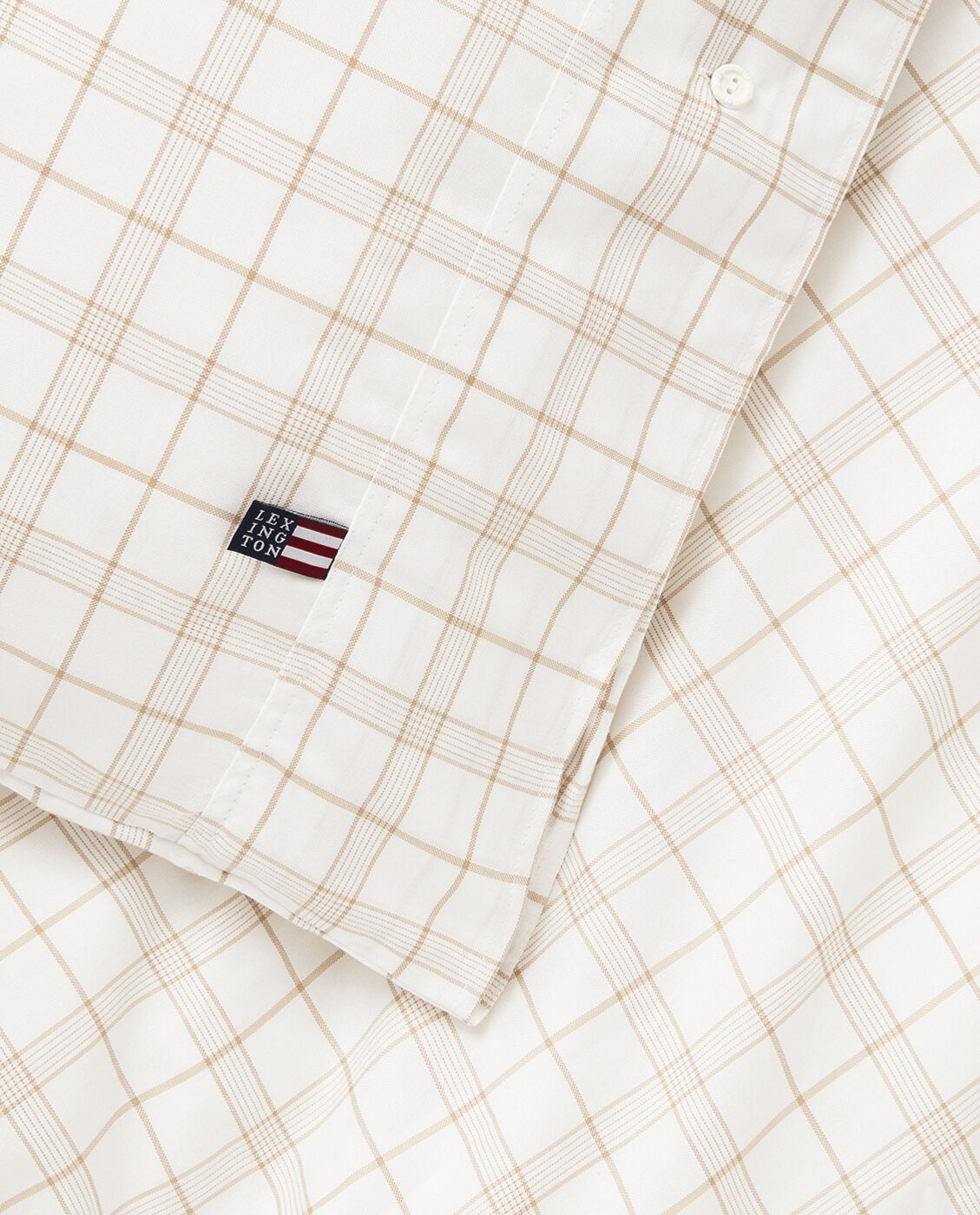 White/Beige Checked Lyocell/Cotton Bed Set