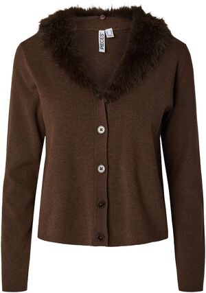 PCSINNA LS V-NECK FLUF KNIT CARDIGA