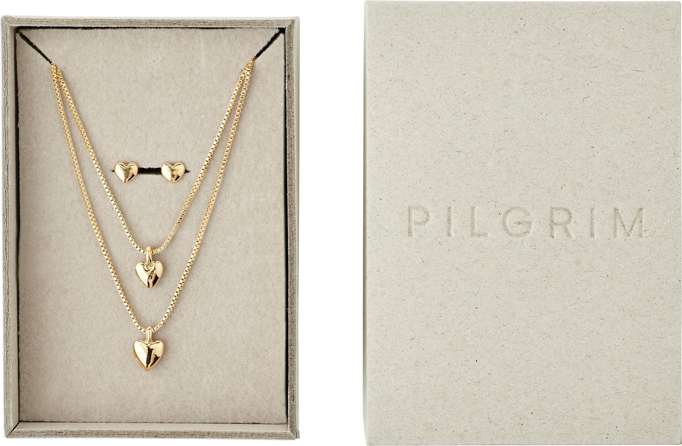 PENINA gift set, necklace & earstuds, gold-plated