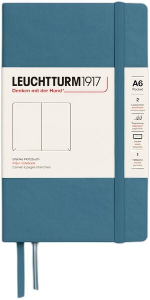 LT1917 Notesbog A6 Blank HC - Stone Blue