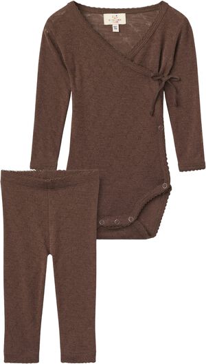 2-Pack LT. Knitted Pointelle Cross-Over Body W. Picot Edge +