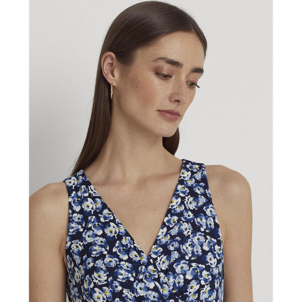 Floral Jersey Sleeveless Dress